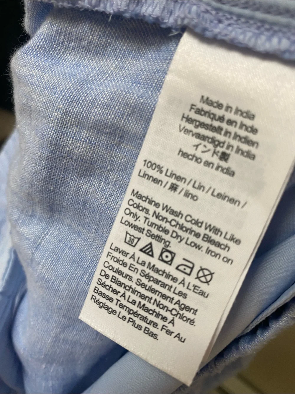 J. CREW Blue Linen Seaside pants Cropped Wide Leg Size Large